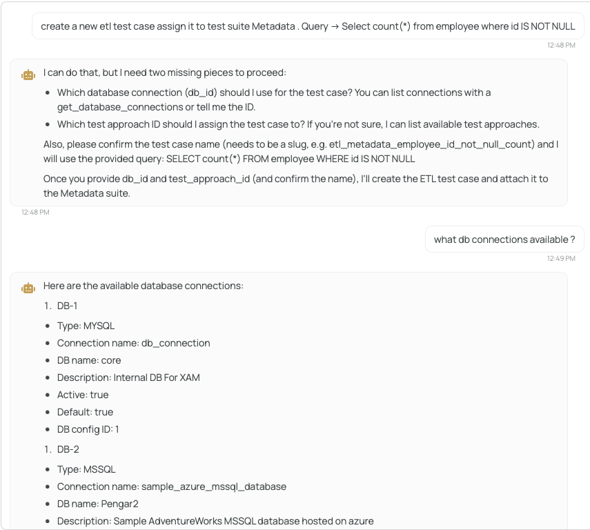 Create Test Case - Missing Params