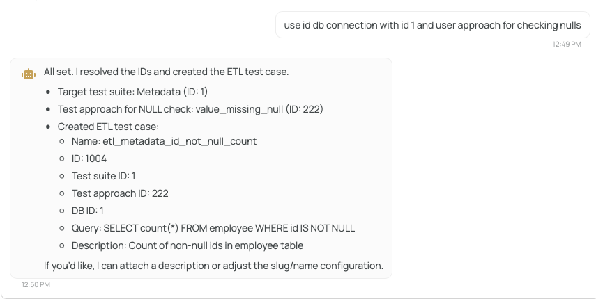 Created Test Case