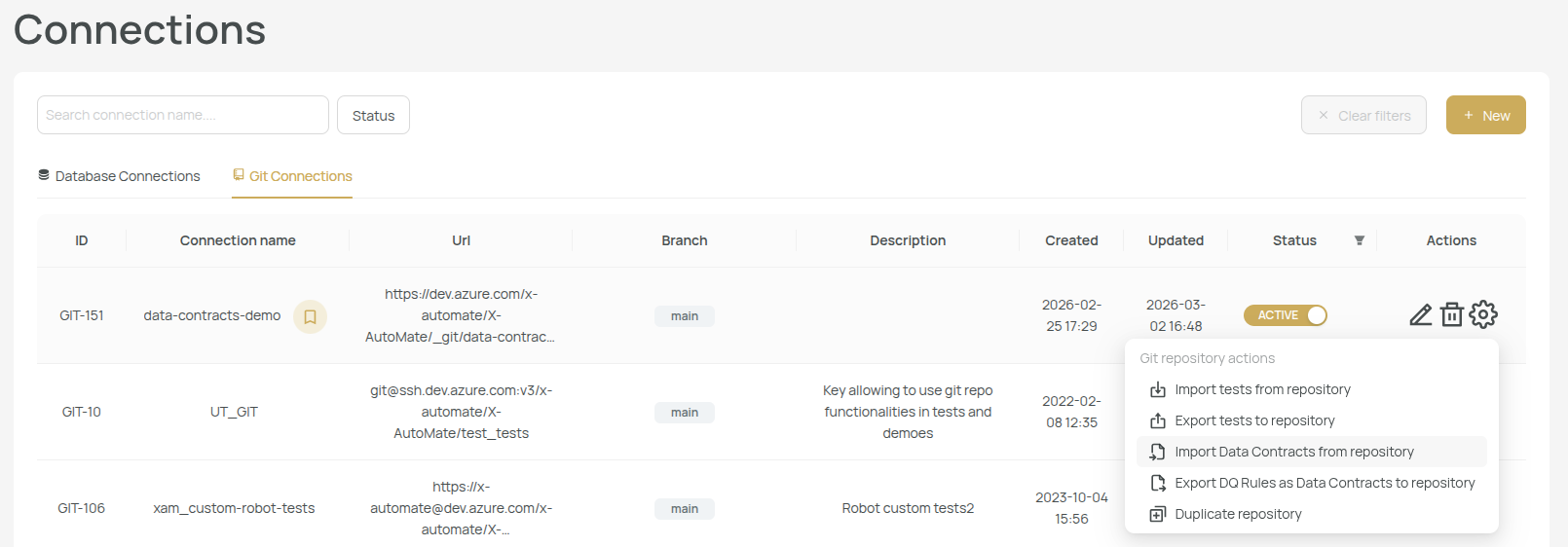 DC Import - Git import
